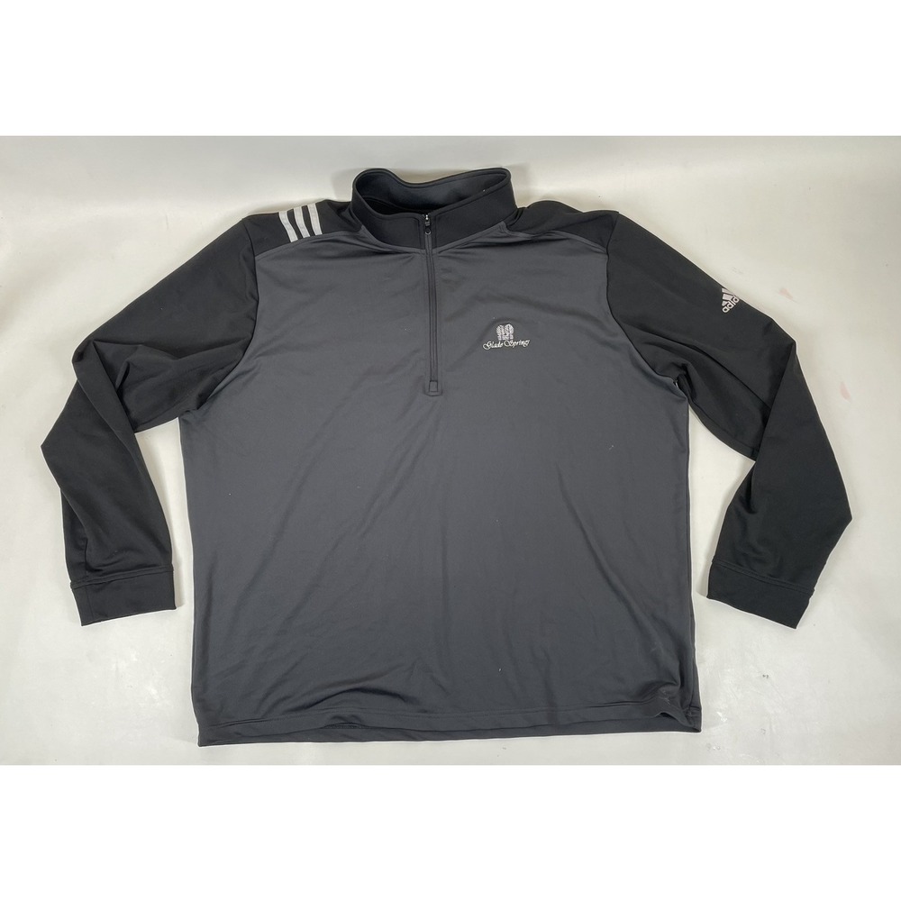 Adidas 1/4 Zip Golf Performance Pullover LS Shirt Mens Size 2XL Gray Black